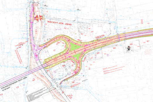 KOORDINAČNÍ SITUACE, 1.&nbsp;ČÁST (KM 18,1-18,9) | Dálnice D48 | MÚK Bělotín-Rybí, II. etapa